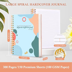 Only Zest Notebooks For Note Taking, College Ruled Spiral Notebooks For Note Taking, Hardcover Spiral Journal Smooth Finish, Spiral Notebook College Ruled 300 Pages 100 GSM Thick Paper (10.5" X 8”)