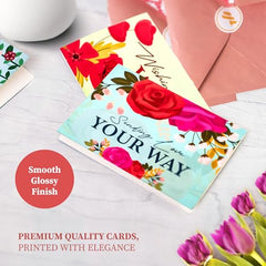 Only Zest 24 PCS Thinking of You Thank You Cards - 5x7 with Envelopes, 34 Stickers Included (Parent)