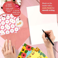 Only Zest 24 PCS Thinking of You Thank You Cards - 5x7 with Envelopes, 34 Stickers Included (Parent)