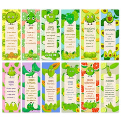 Only Zest Bookmarks for Kids Bulk in Thick Paper I Fruit Bookmarks with Educational Fun Facts for Kids I Cute BookMarks I for Students, Birthday Gift, Party Favors
