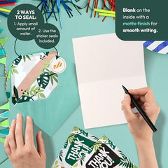 Only Zest 50 PCS Thank You Cards - 4x6 with Envelopes, 60 Stickers Included (Parent)