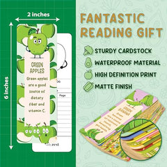Only Zest Bookmarks for Kids Bulk in Thick Paper I Fruit Bookmarks with Educational Fun Facts for Kids I Cute BookMarks I for Students, Birthday Gift, Party Favors
