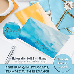Only Zest 50 PCS Wedding Thank You Cards - 4x6 with Envelopes, 60 Stickers Included (Parent)