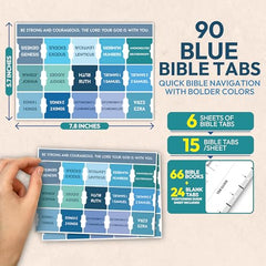 Only Zest Bible Tabs for Women, Men, Kids, 90 Large Print Laminated Labels for 66 Books, 24 Customizable, Easy to Read Bright Font Dividers, Scripture Navigation, Quick Reference, Parent