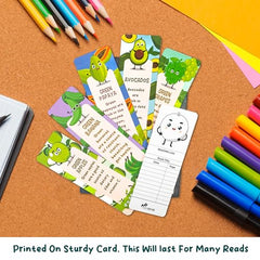 Only Zest Bookmarks for Kids Bulk in Thick Paper I Fruit Bookmarks with Educational Fun Facts for Kids I Cute BookMarks I for Students, Birthday Gift, Party Favors